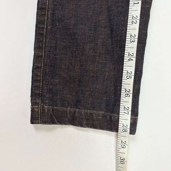 Peruvian Connection Straight Leg Jeans Black & Orange Denim Vintage Pants USA 4 - Picture 6 of 8